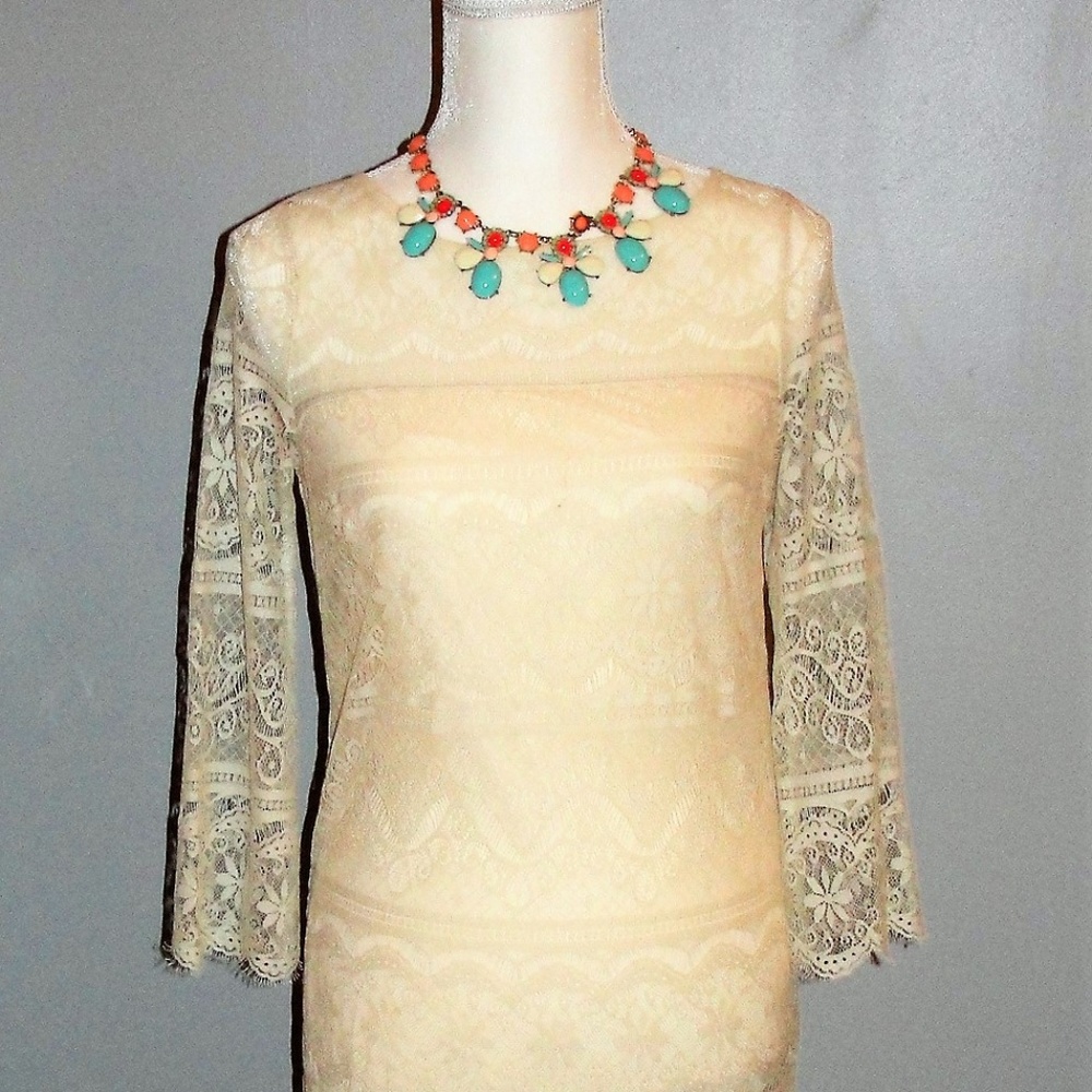 Max Studio,  Cream Lace Dress